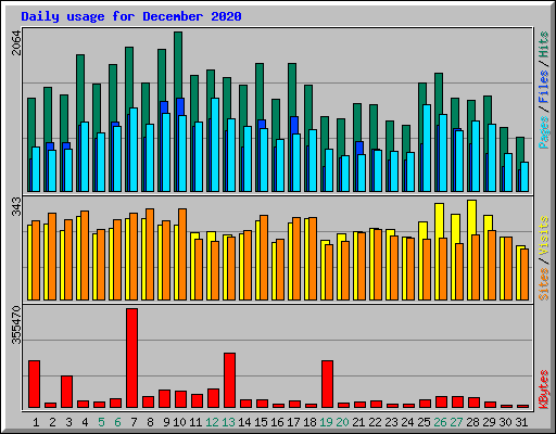 Daily usage for December 2020