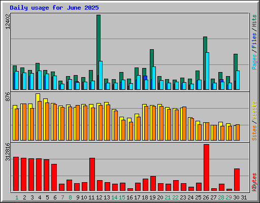 Daily usage for June 2025