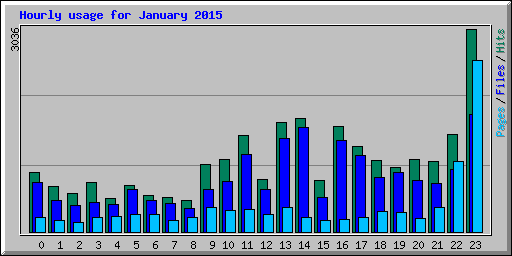 Hourly usage for January 2015