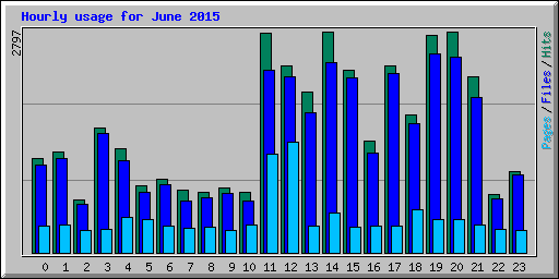 Hourly usage for June 2015
