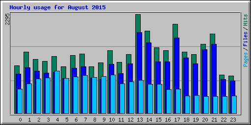 Hourly usage for August 2015
