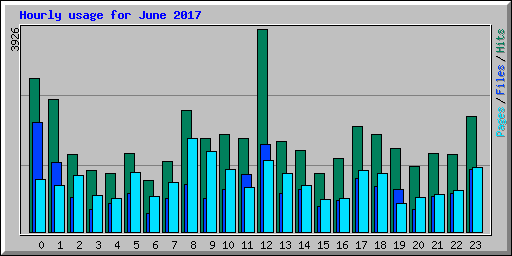 Hourly usage for June 2017