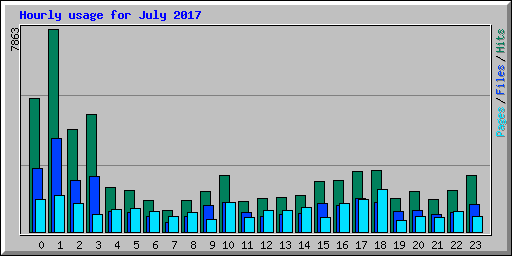 Hourly usage for July 2017