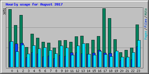 Hourly usage for August 2017