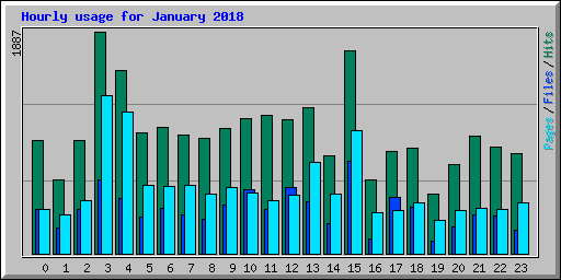 Hourly usage for January 2018