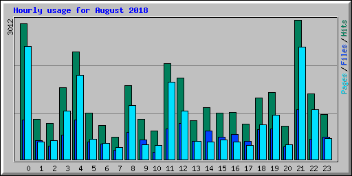 Hourly usage for August 2018