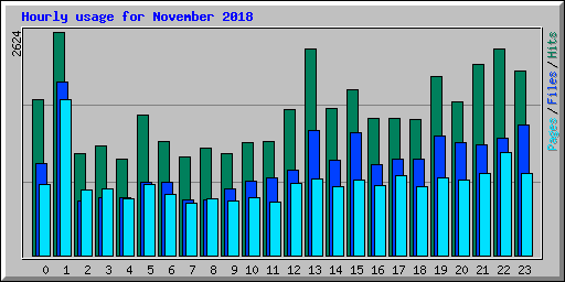 Hourly usage for November 2018