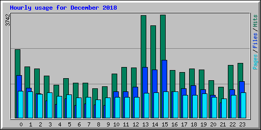 Hourly usage for December 2018