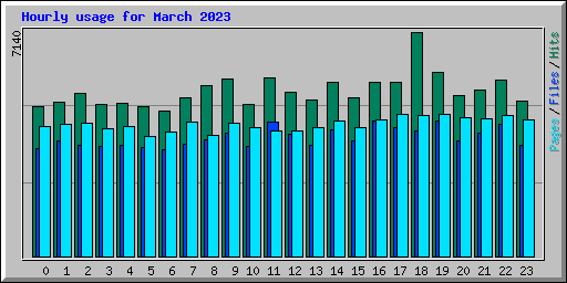 Hourly usage for March 2023