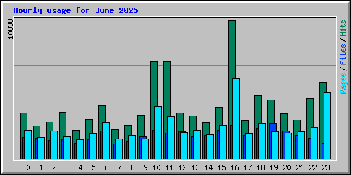 Hourly usage for June 2025