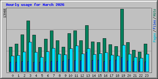 Hourly usage for March 2026